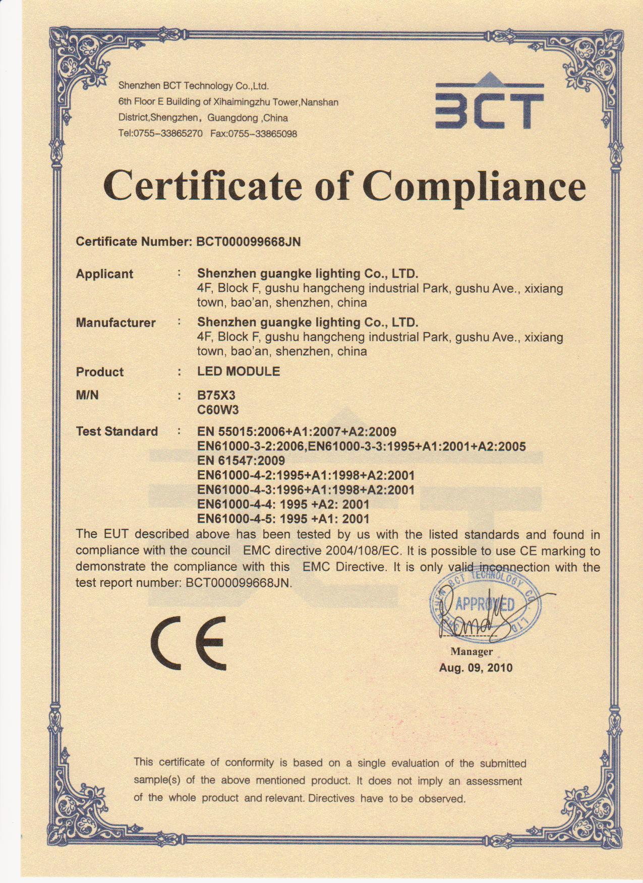 Certifications