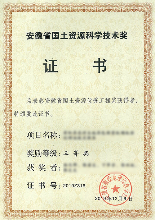 三等奖-宿松县农村土地承包经营权确权登记颁证技术服务-个人证书