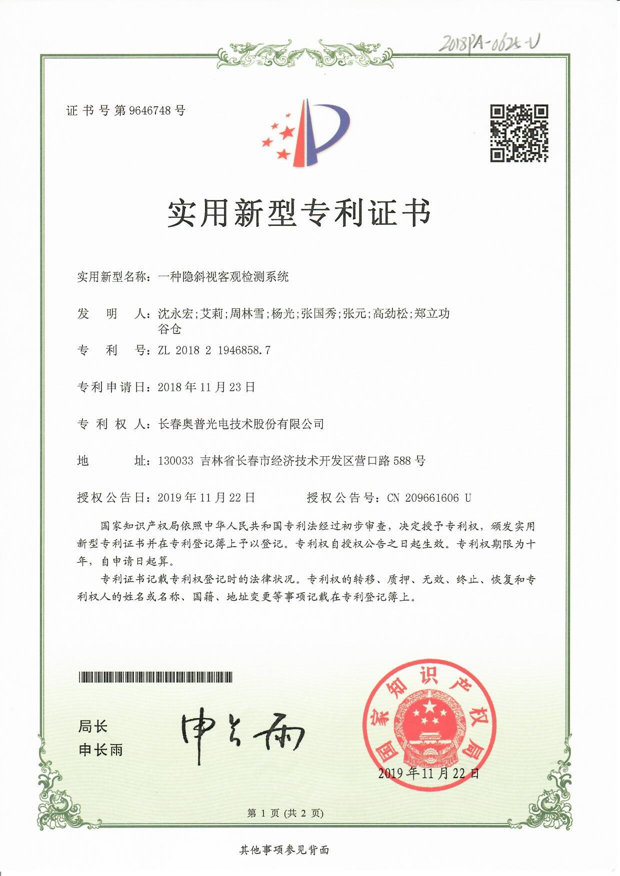 一种隐斜视客观检测系统