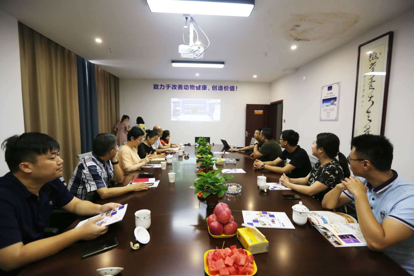 众人一同观看喜来高企业宣传片