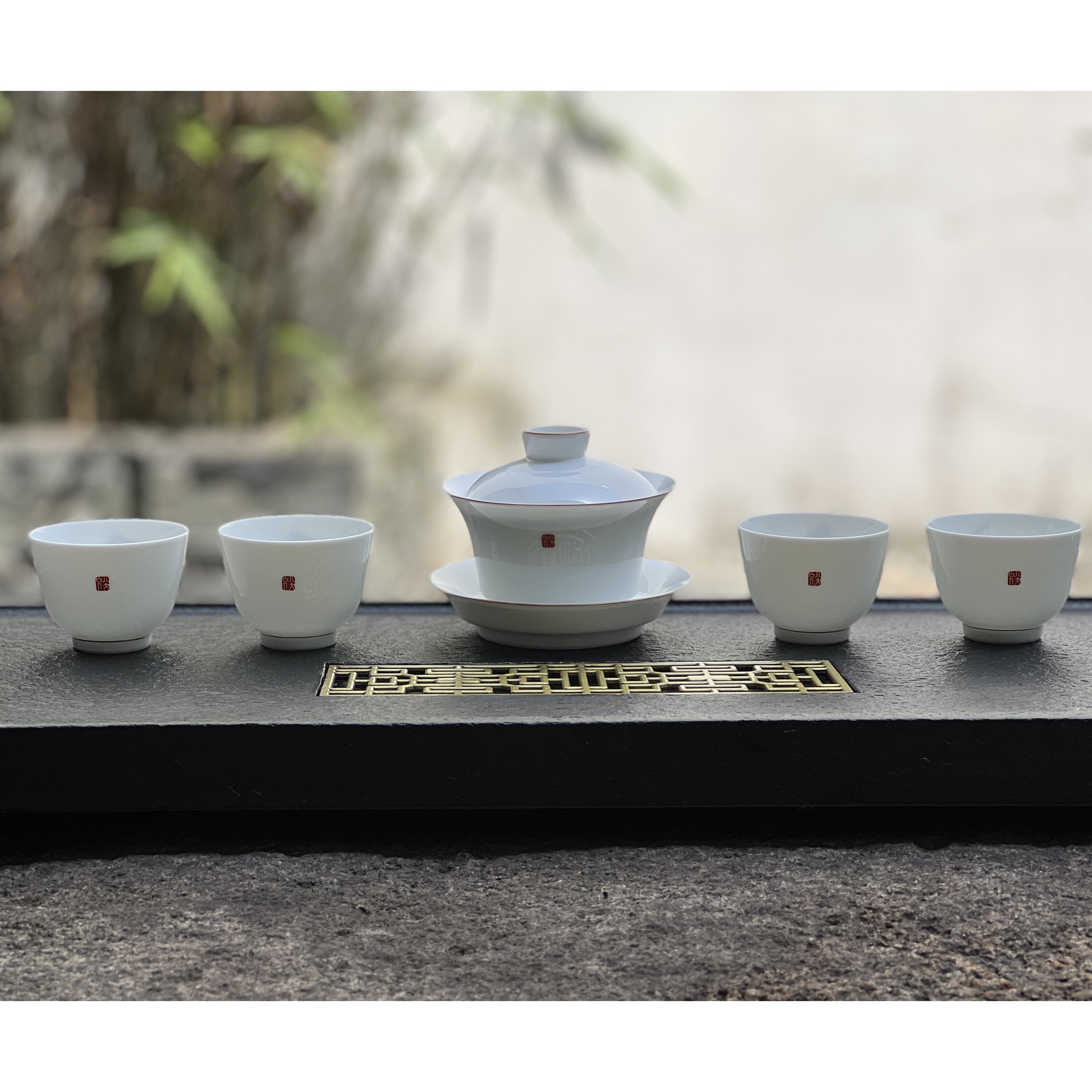 Bada Shanren Series Boutique Cover Bowl Tea Set