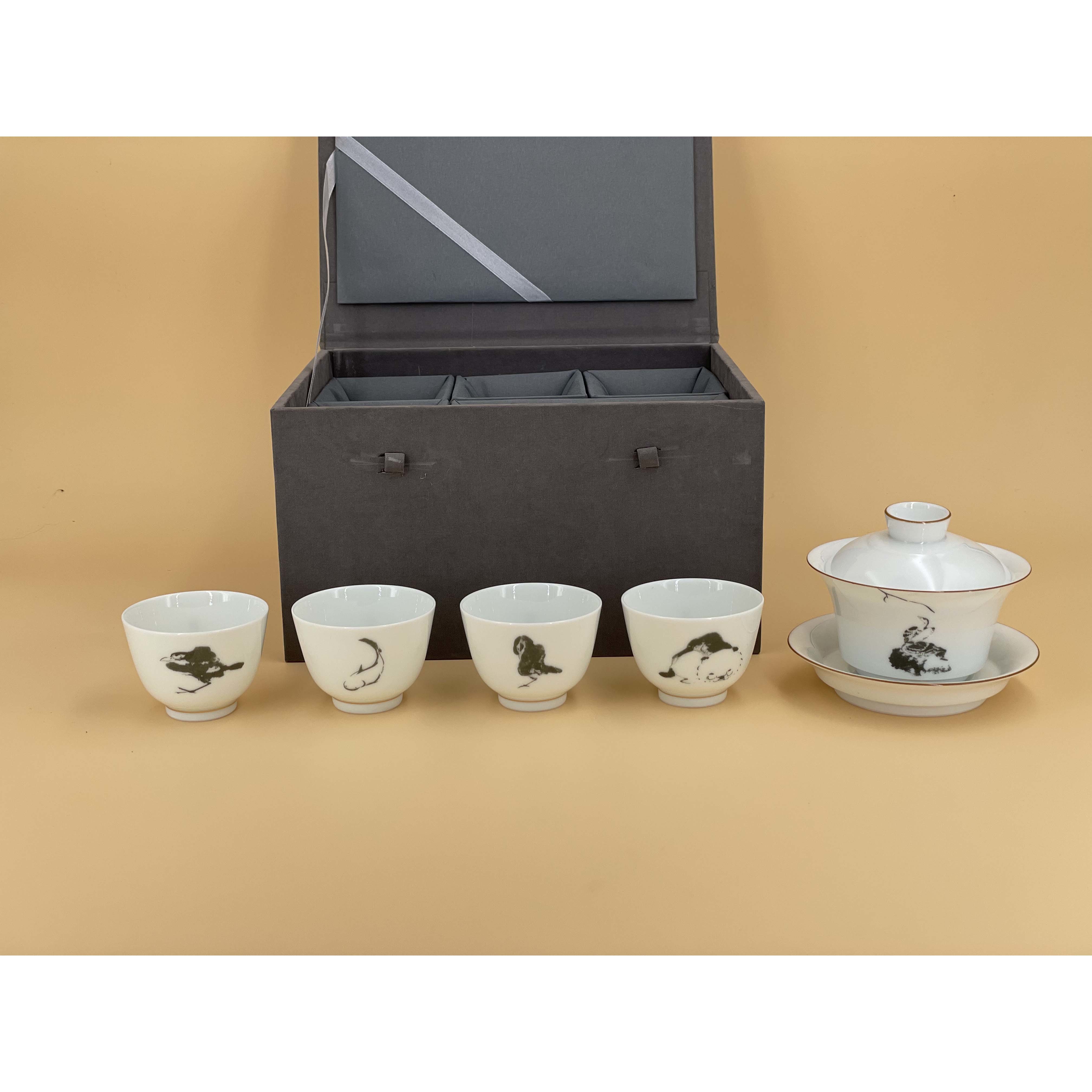 Bada Shanren Series Boutique Cover Bowl Tea Set