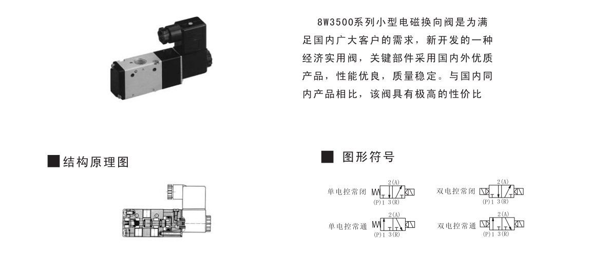 8W3500 系列二位三通電磁換向閥