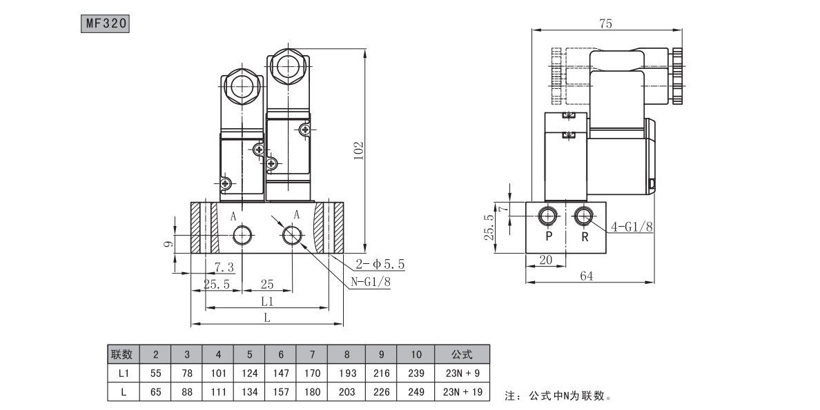 SR310/320 系列三通電磁換向閥