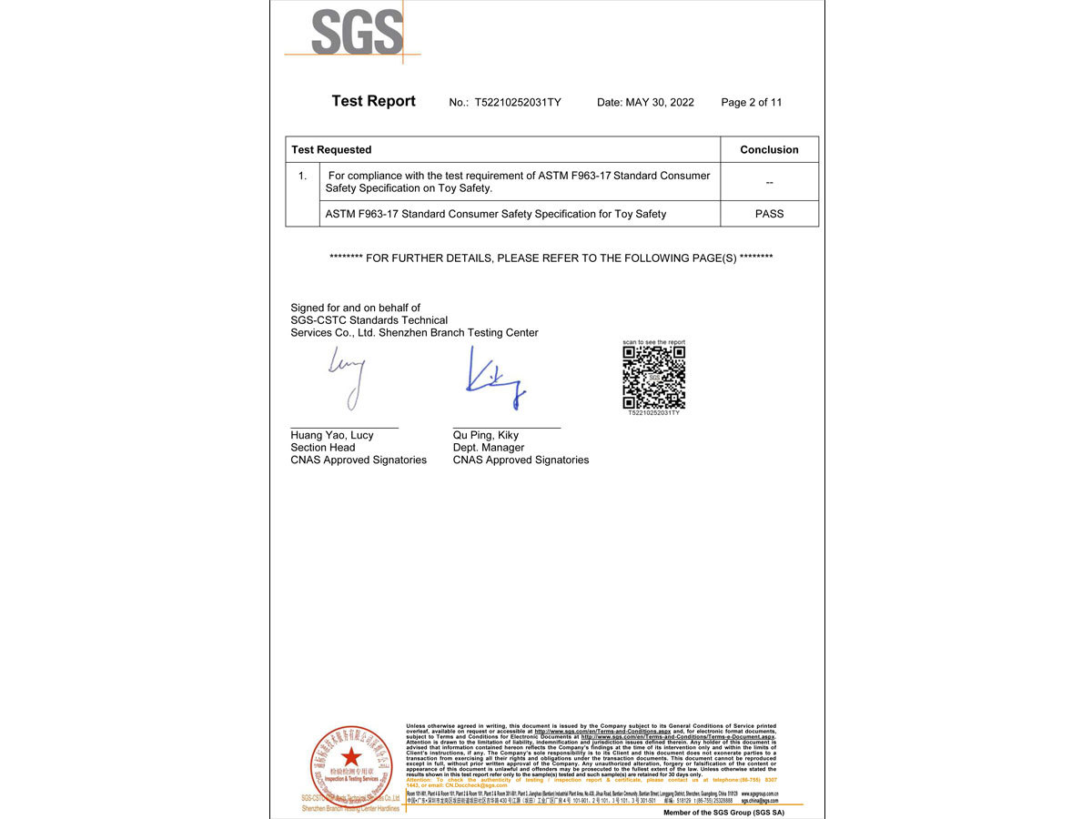 Soft Bullet Gun Certificate-ASTM