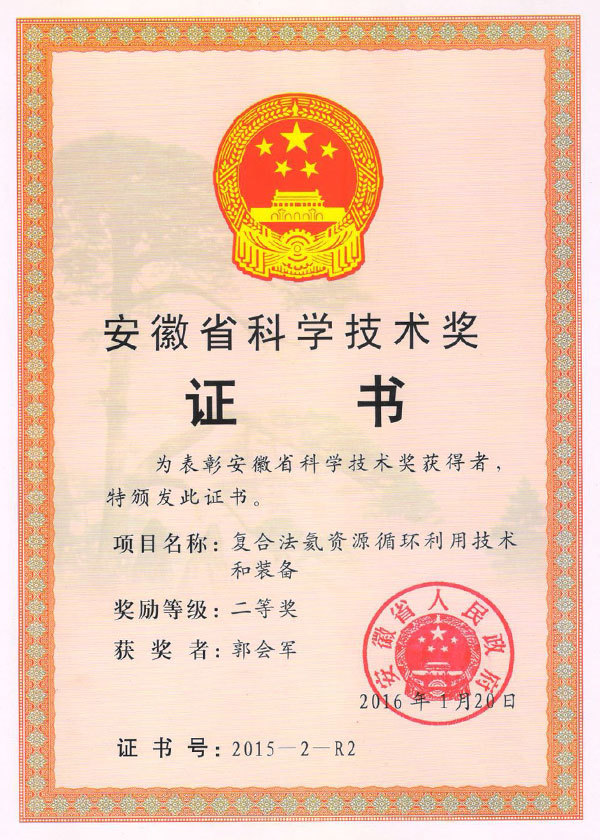 安徽省科學(xué)技術(shù)獎(jiǎng)