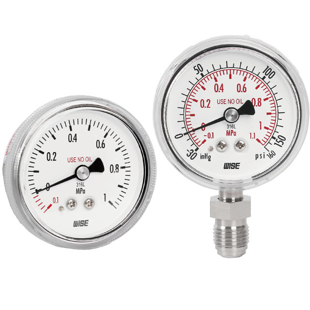 High purity pressure gauge (BA grade)_P830 series (316L type)