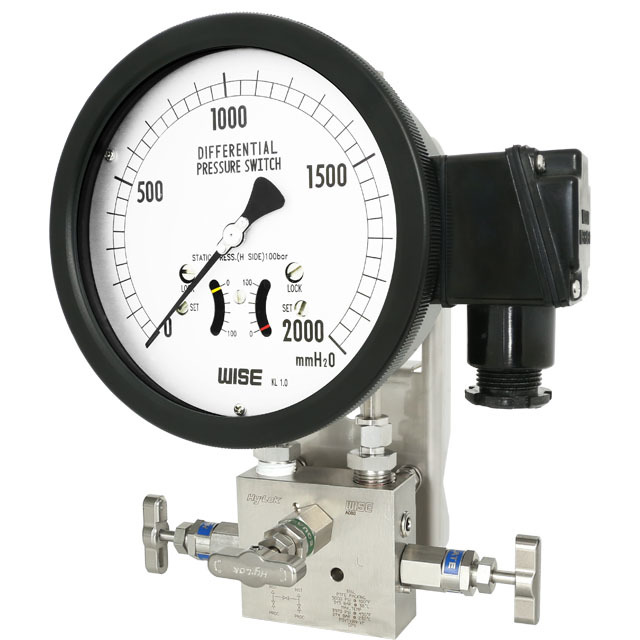 Indicating type differential pressure switch with bellows element_P640 series