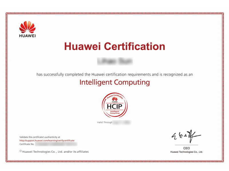 HCIP-Intelligent Computing-2023.8.17-孫利浩