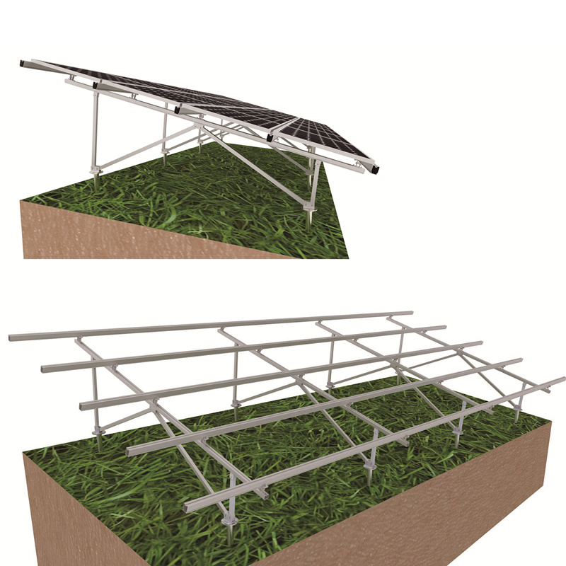 Solar mounting system support on tilt ground