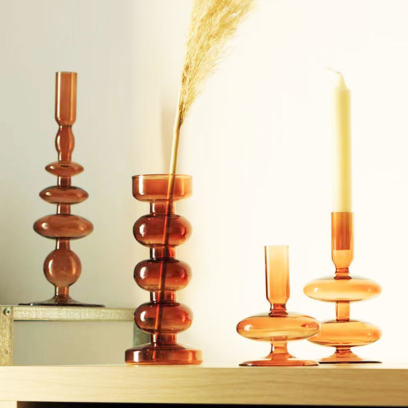 Bud Ball Glass Cylinder Candle Holder