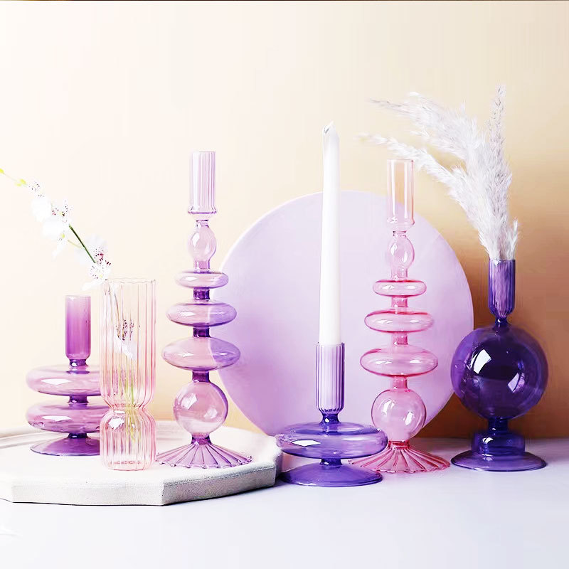 Vase Crafts Glass Candleholders