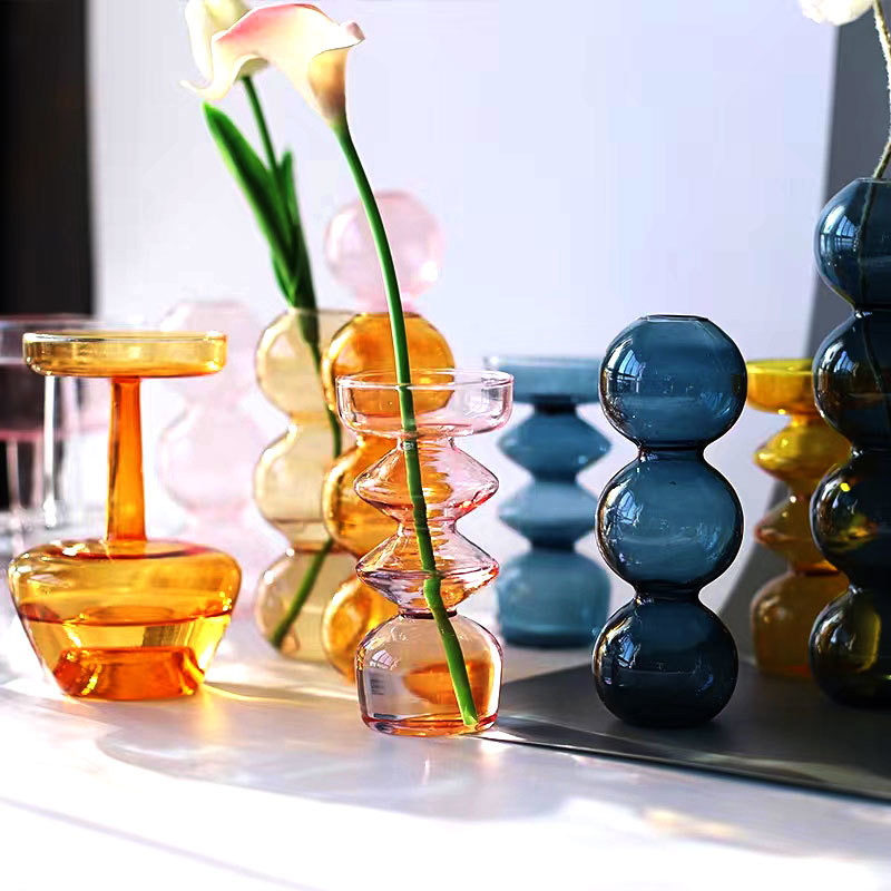 Colored Nodic Glass Vase