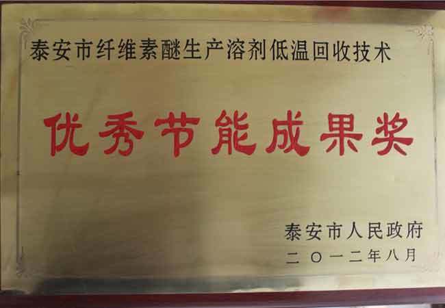 In 2012, Tai 'an Outstanding Energy-saving Achievement Award