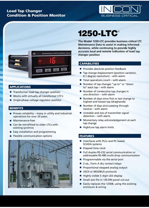 美國(guó)INCON 1250-LTC 開(kāi)關(guān)位置指示器