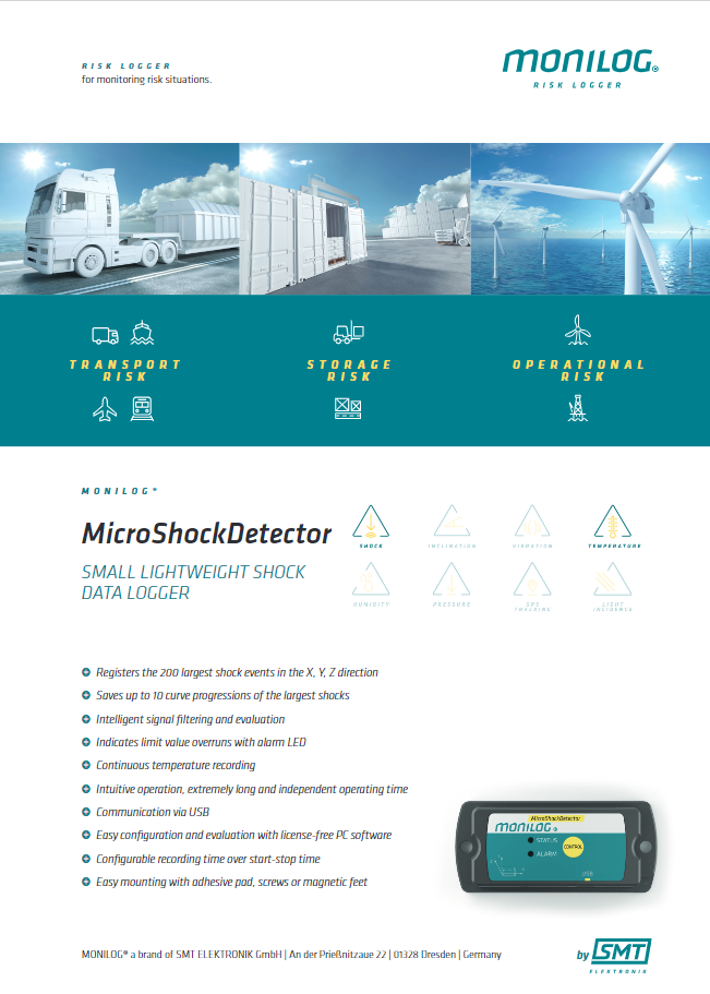 MONILOG data sheet microshockdetector