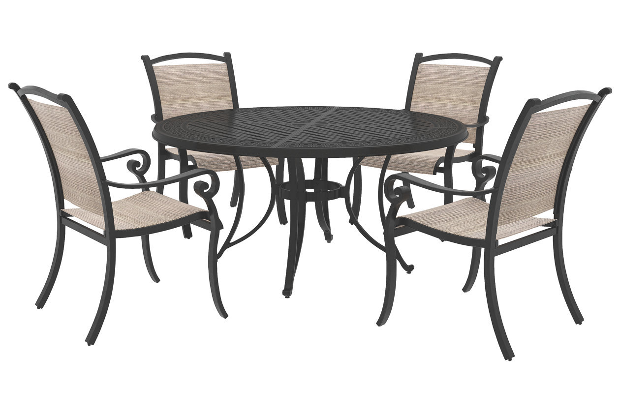 033-613 Round dining table set with 031 fabric dining chair