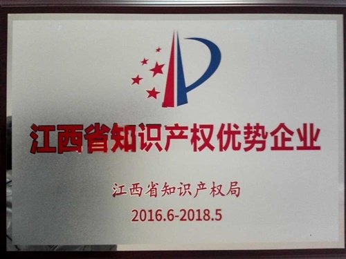 Plaque of Intellectual Property Advantage Enterprises in Jiangxi Province