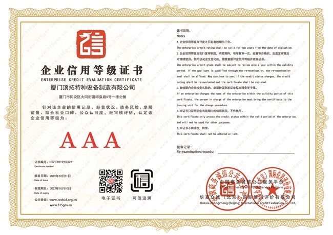 Enterprise Credit Rating Certificate 04