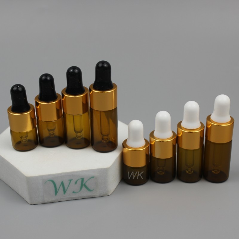 Amber glass dropper bottle air blue 1ml 2ml 3ml 4ml tincture bottle essential oil massage oil perfume