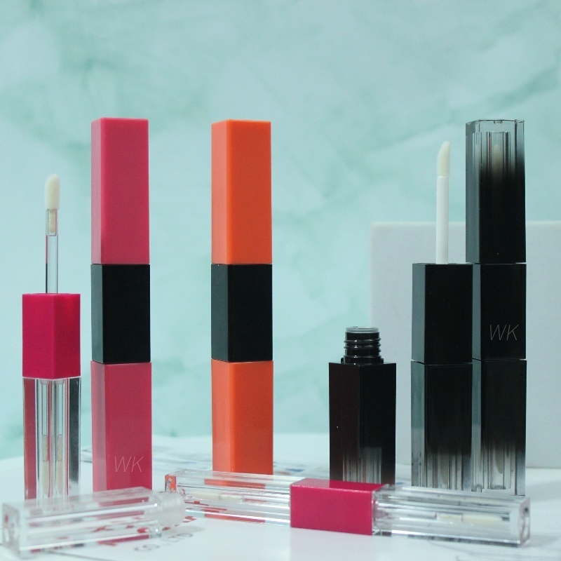 Lip gloss tube empty tube double bottle black gradient square lip gloss tube lip gloss empty bottle