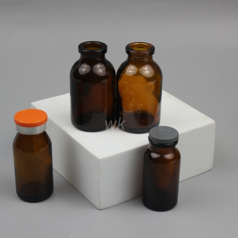 10ml, 15ml, 30ml amber sterile injection molded glass bottle for medical serum