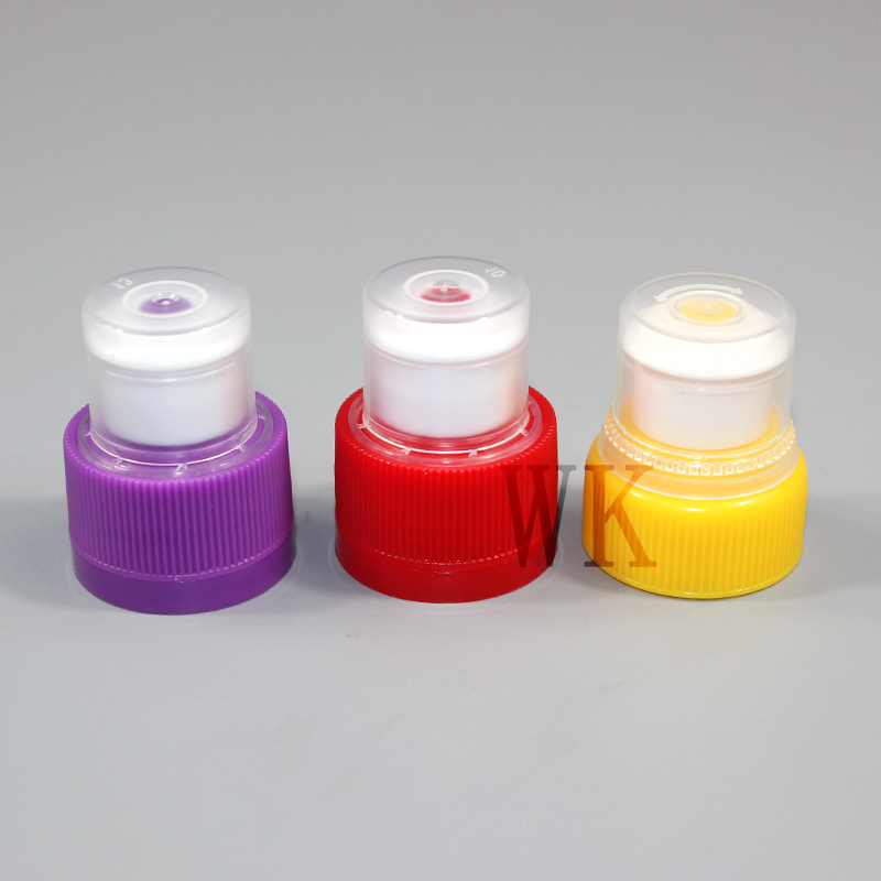 28/38mm push pull sports water plastic bottle cap with cover