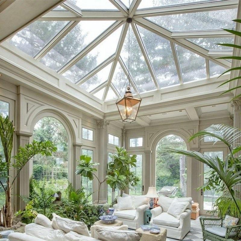 ZONRON Villa Outdoor Veranda four Season glass house Modern popular garden late design Aluminum frame glass house sun room