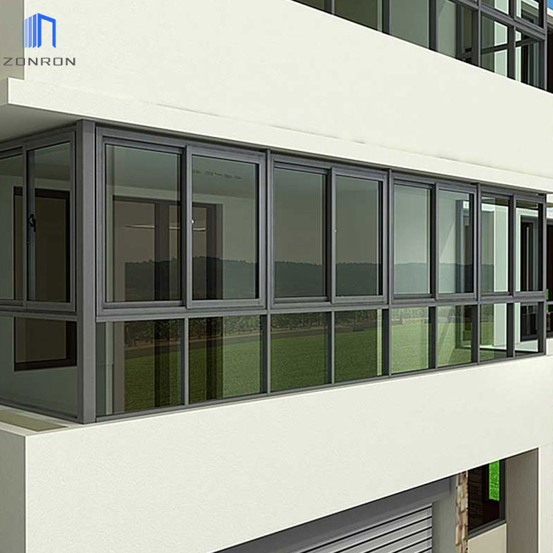 Zonron Energy Efficient Hurricane Impact Aluminum Alloy Windows Silding Window