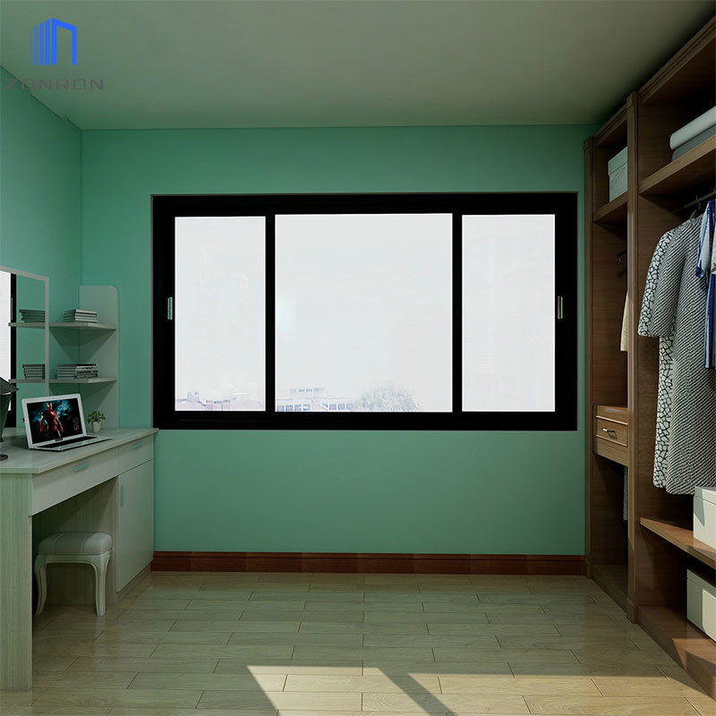 Zonron Modern Popular 2 Track Window Australian Standard Aluminium Framed Sliding Glass Window