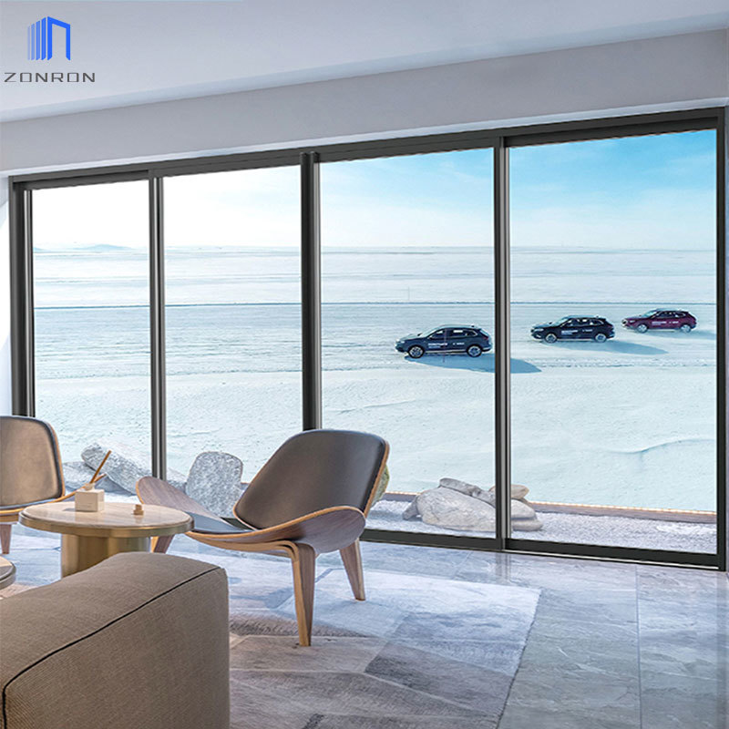 Zonron Customized Horizontal View Floor To Ceiling Window Glass Windows For House