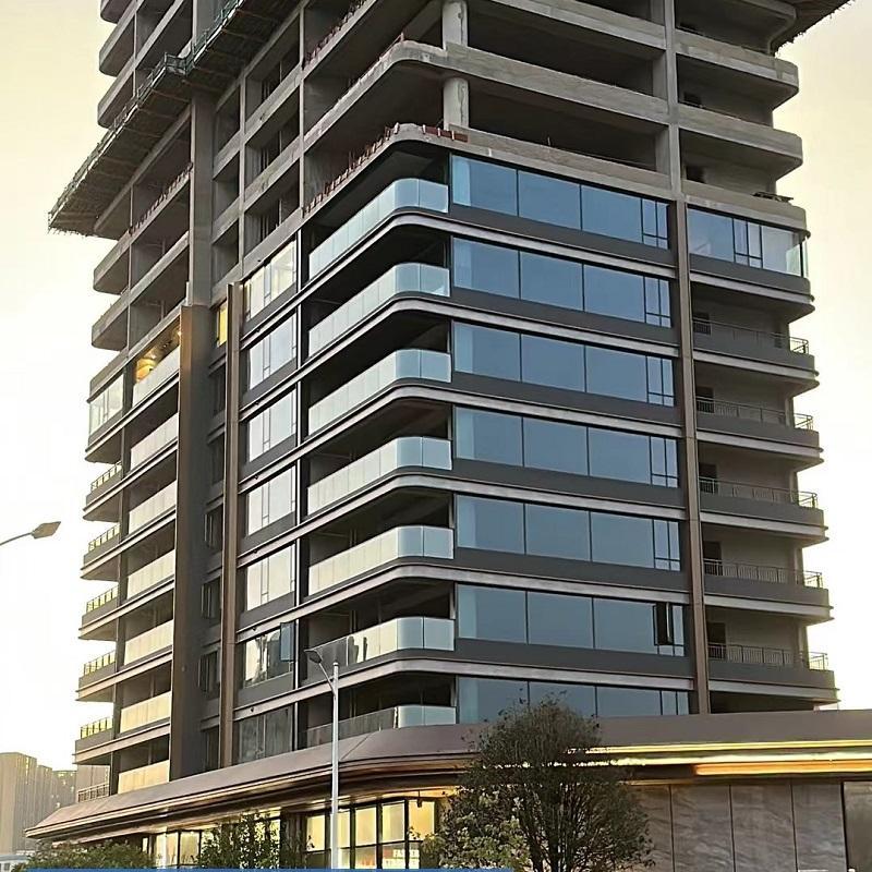 Zonron unitized curtain wall sliding patio door window aluminum cladding exterior decorative building facades customized