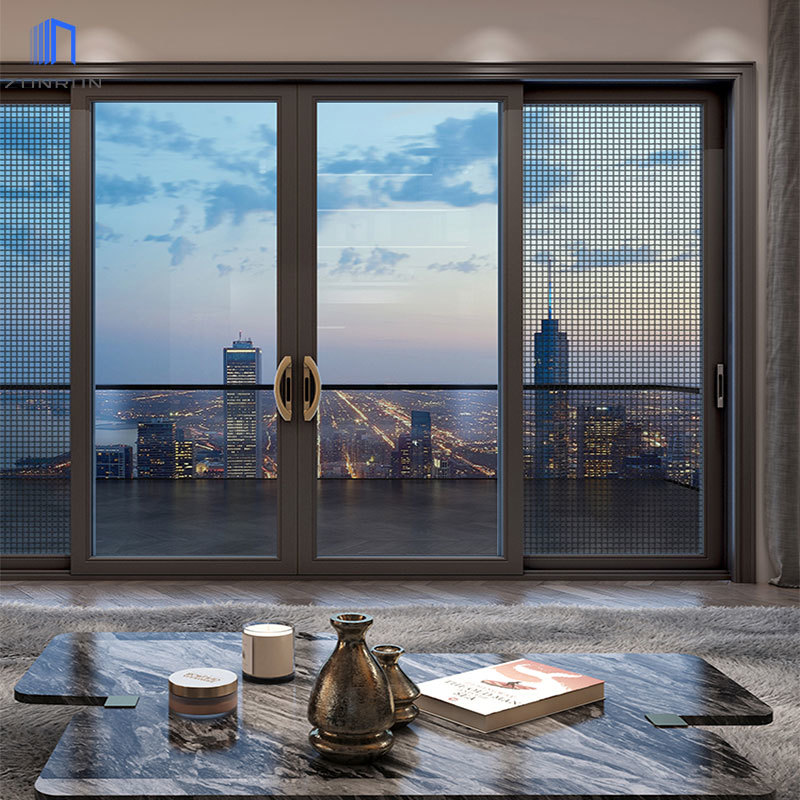 Zonron Design Aluminum Double Tempered Glass French Window