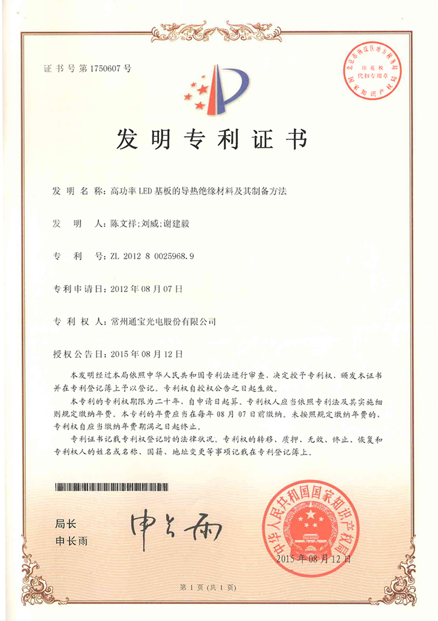 高功率LED基板的導熱絕緣材料及其制備方法