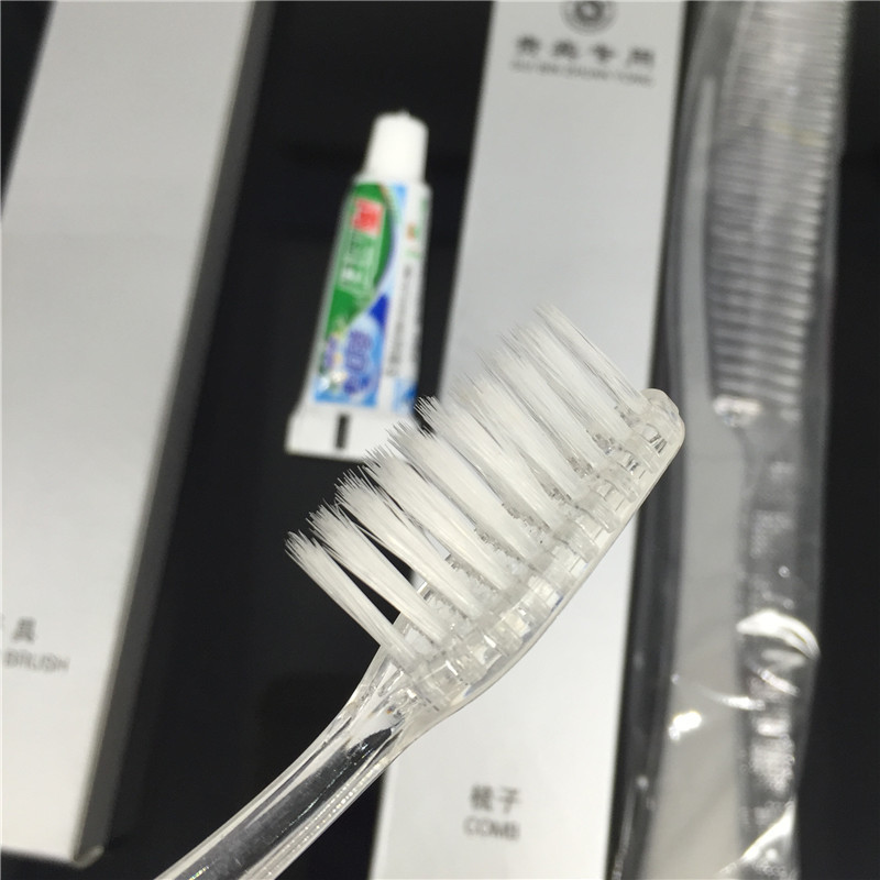 久洁（Jojell） 宾馆酒店一次性用品定制牙刷牙具牙膏梳子 六6合一件套洗漱套装 环保透明袋六件套