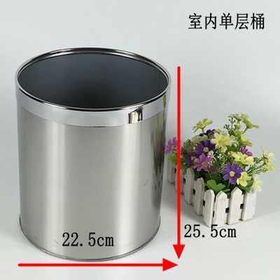 不锈钢垃圾桶酒店大堂立式烟灰缸桶座地果皮桶圆形方形带内桶z 不锈钢圆形2561 带内桶