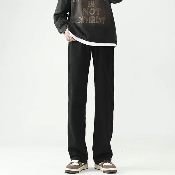 Spring New Slim Straight Black Jeans