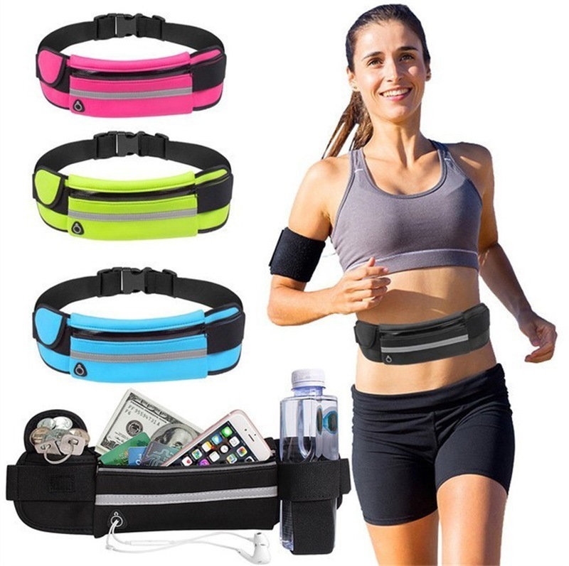 Sannyic Sport Running Phone Case Waist Bag For Women Men Waterproof Comfortable Cycling Running Bag Safty Reflective Tape Sport Belt