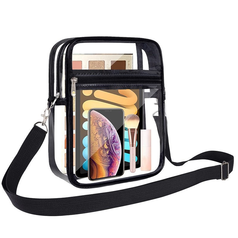 Sannyic Clear Crossbody Purse Bag, Clear Bag Stadium Approved Inner Pocket for Concerts, Festivals, Sports Events