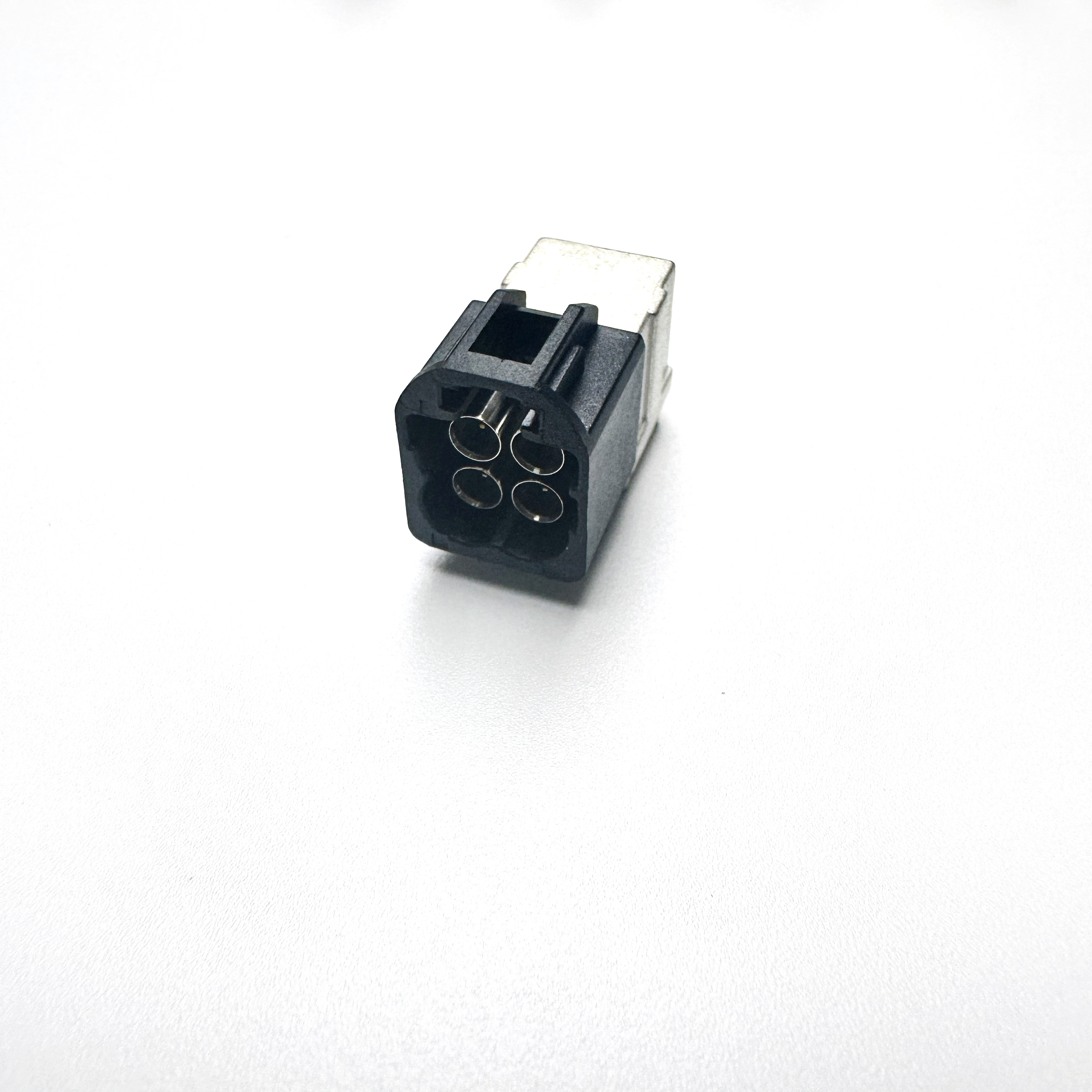 HOT SALE High Frequency 4Pin Automotive Male Hfm Quad Connectors Mini FaKra (LSBG) Bent Pin Block-A (Black) for car