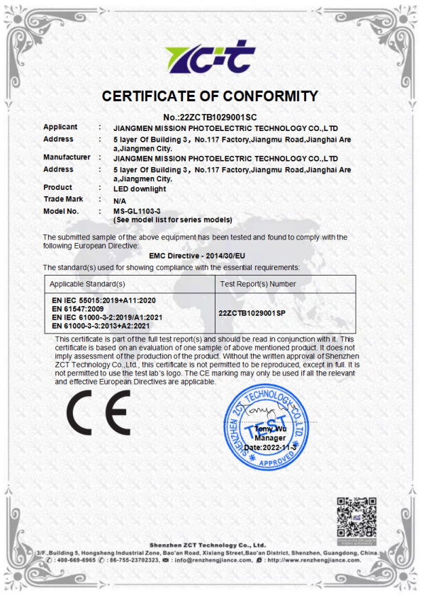 Certificate of conformity 4