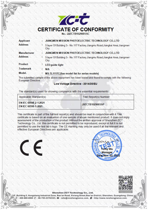 Certificate of conformity 2
