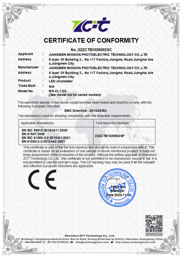 Certificate of conformity 5