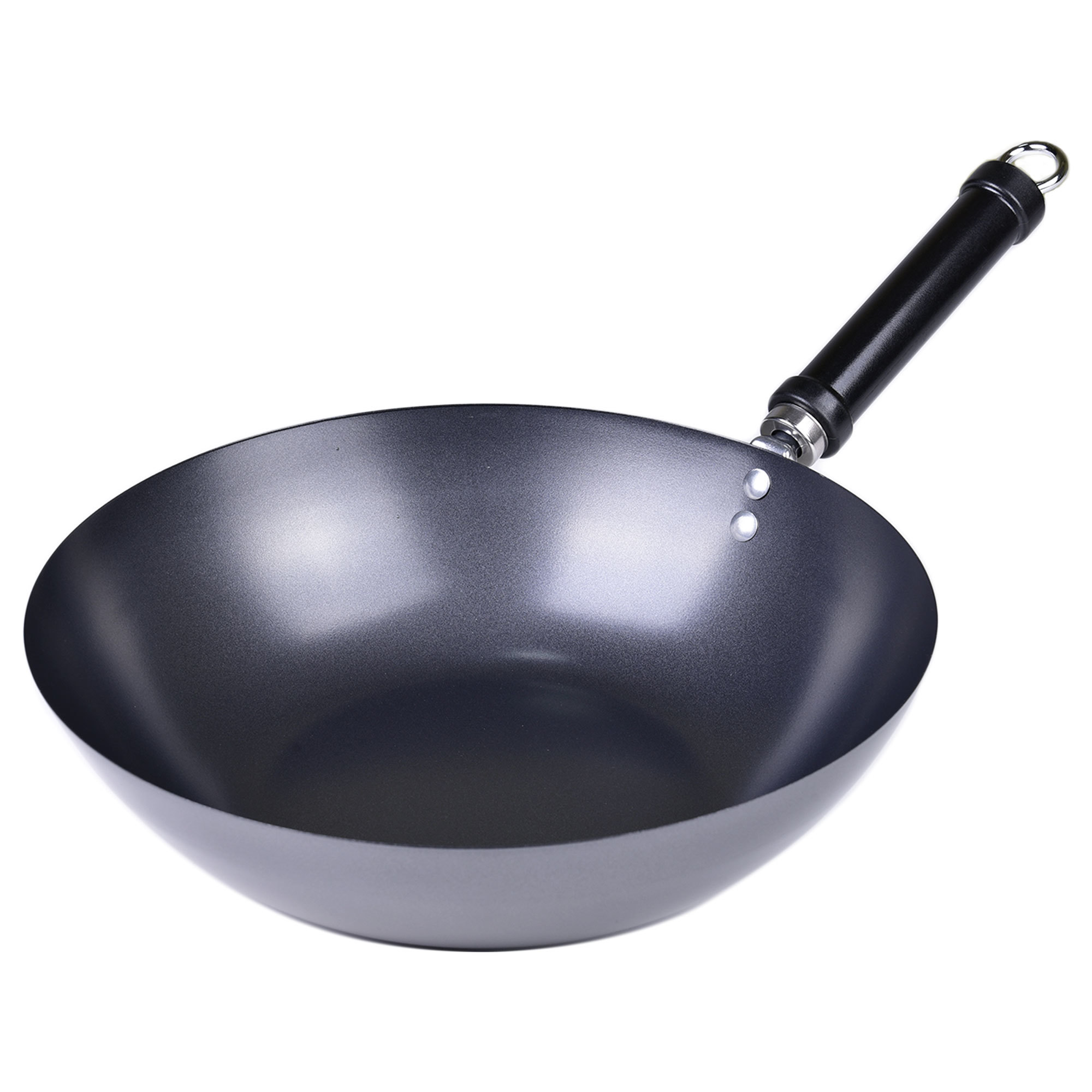 14 Inches Press Wok with Lid, Bakelite or Wooden Handle 3830