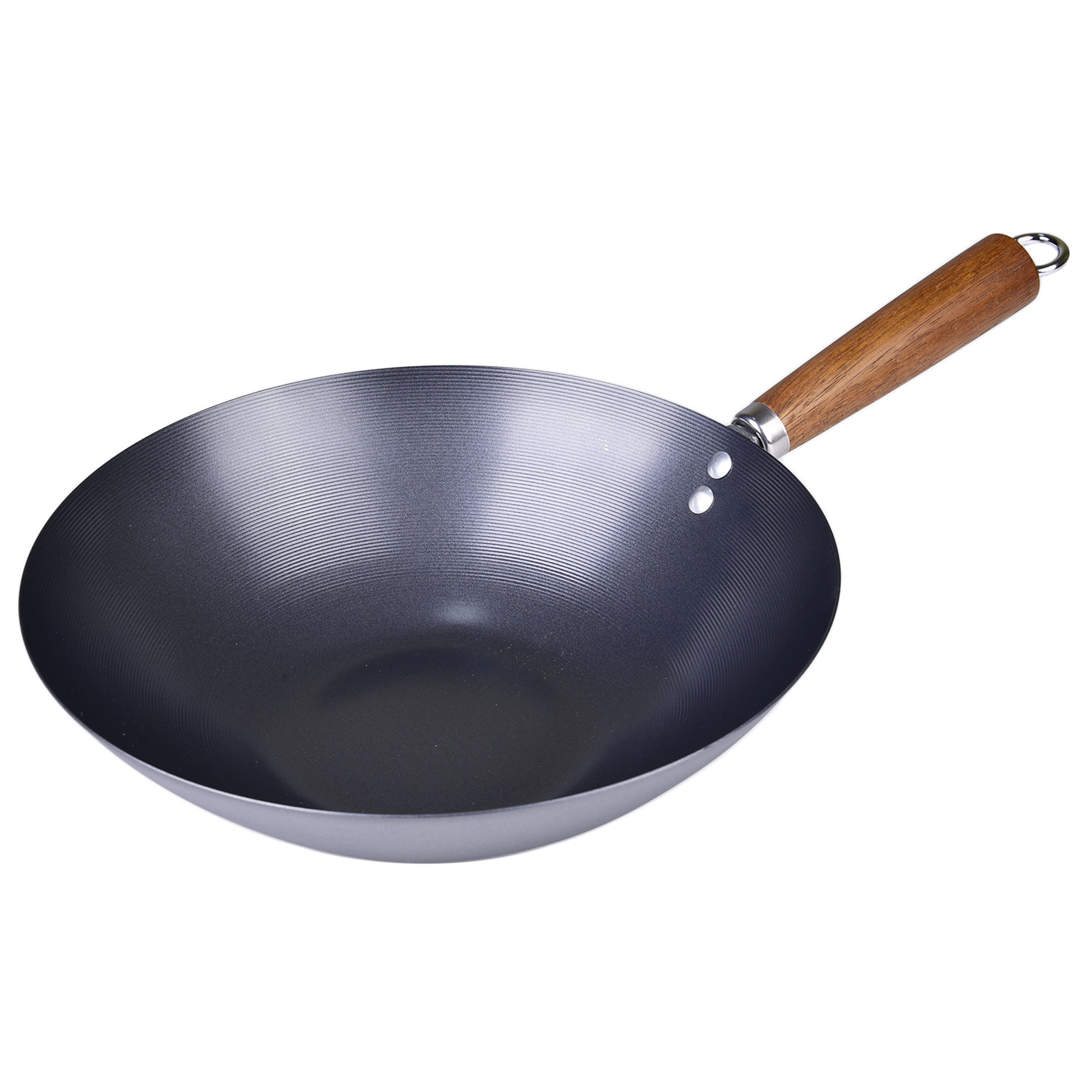 8/10/11/12/14 Inches Spun Wok with Wooden Handle 3831