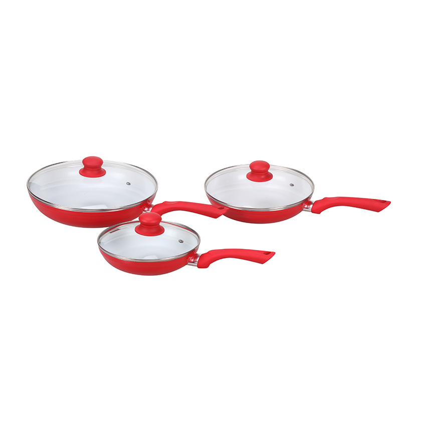 3PC Covered Forged Aluminium Fry Pan