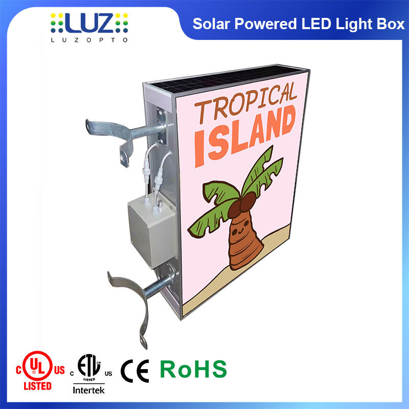 Solar Powered LED Light Box - Waterproof and SEG Double Sided Edgelit Frames