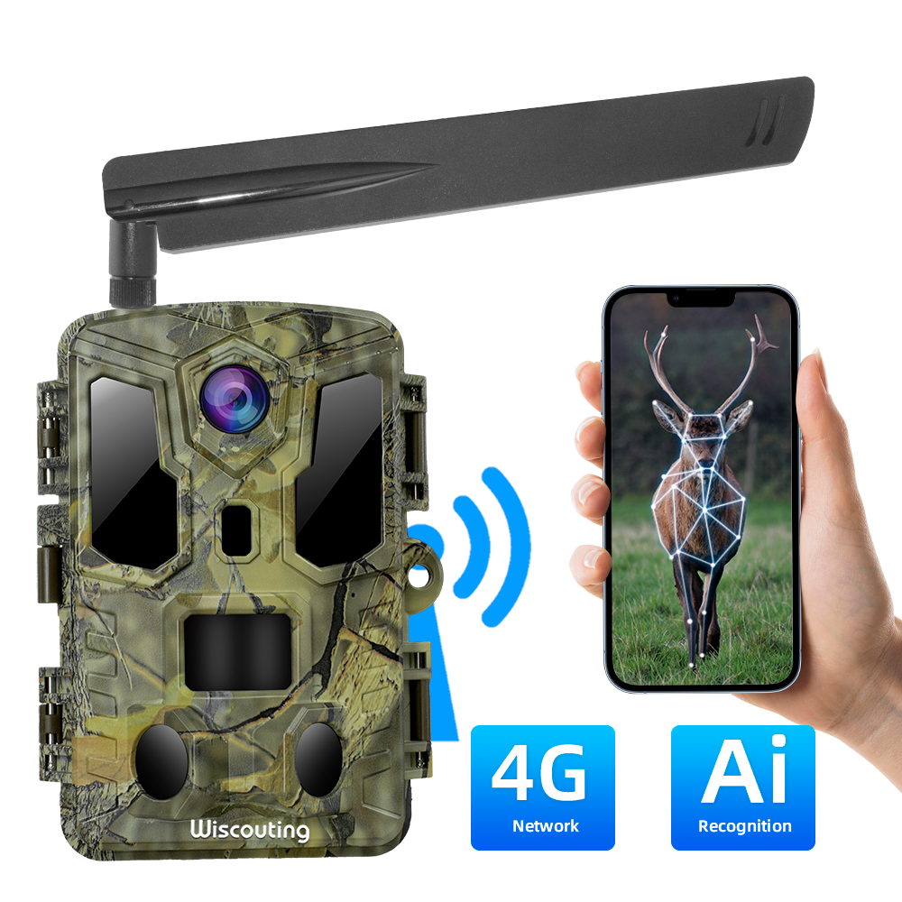 Free Cloud Storage AI Powered Cellular 4G Solar Widlife Forest Animal Hunting Trail Camera