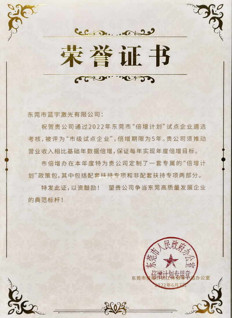Multiplication Program - Certificate of Honor