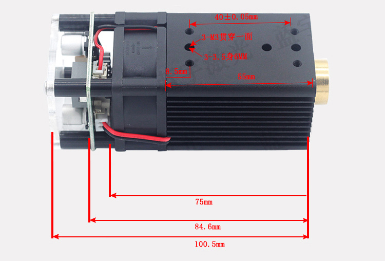 450nm5w光斑压缩雕刻激光器尺寸